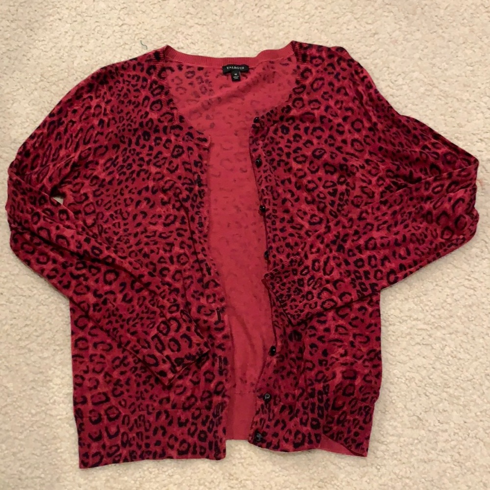 Women’s purple/pink leopard print cardigan